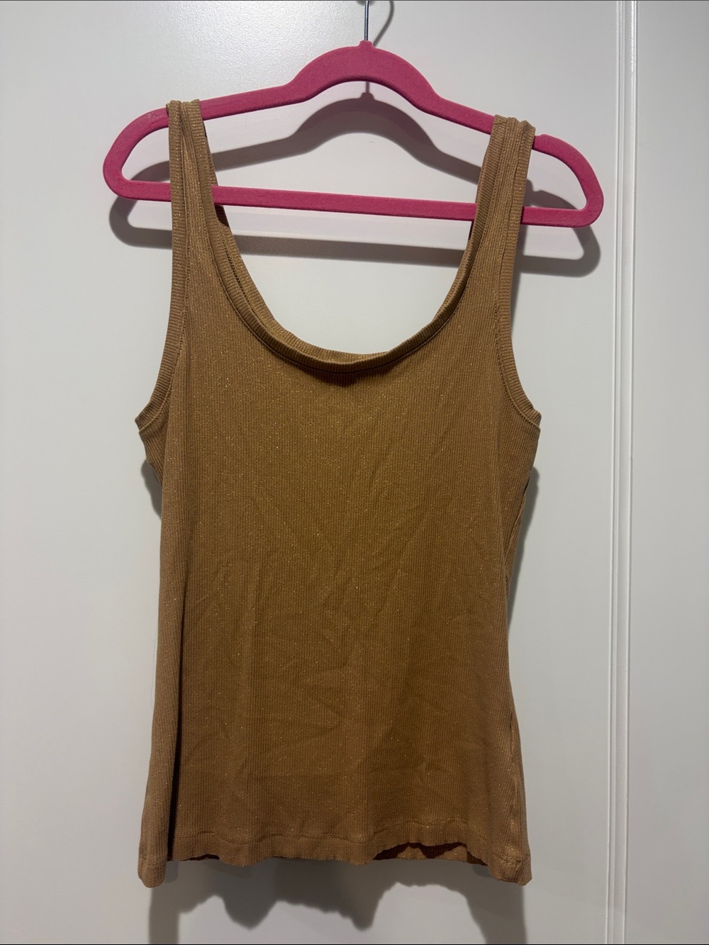 Express Classic Ribbed Tank Top - Gold
